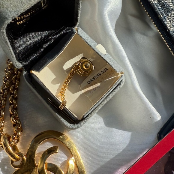 Authentic Christian Dior Neck Tie Pin Clip Clasp - Picture 7 of 14